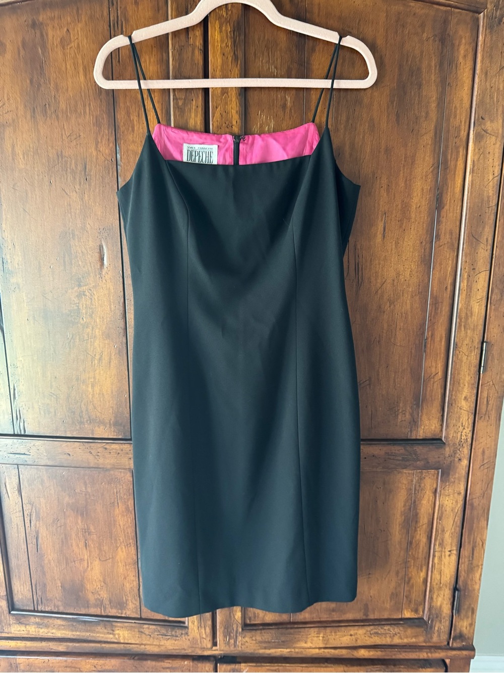 Vintage Yves Cossette Depeche Mode Black Mini Dress 90’s Grunge Size 6 - Picture 4 of 5